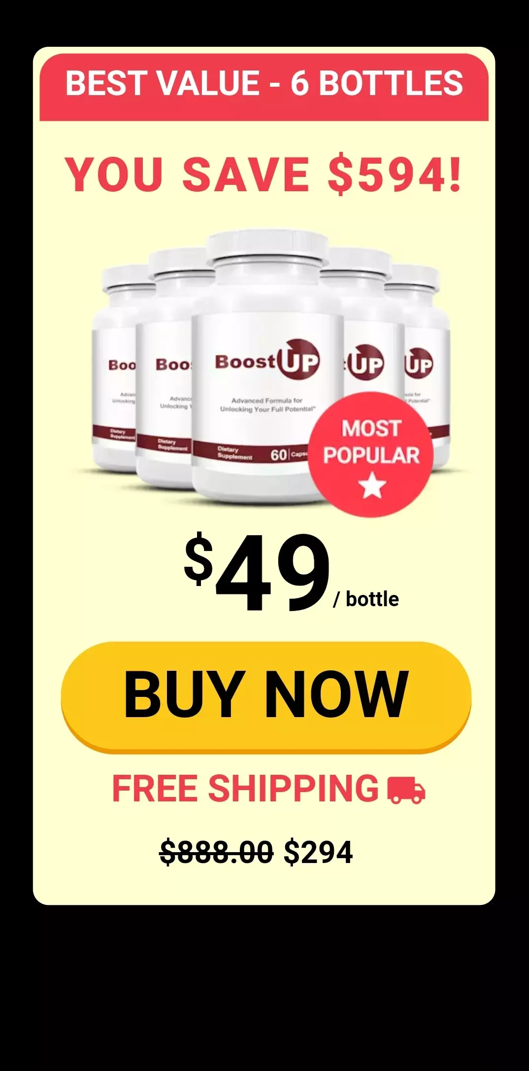 BoostUP 6 bottles pricing